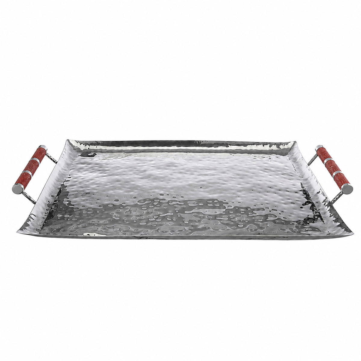 28 x 22 Forged SS Ottoman Tray Shagreen