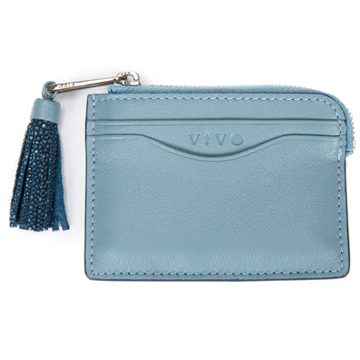 Avery Leather Card Pouch With Tassel