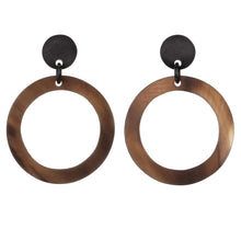 Horn CTE86 Matt Finish Honey Horn Drop Earring On Post