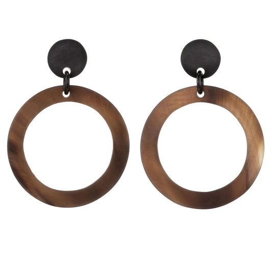 Horn CTE86 Matt Finish Honey Horn Drop Earring On Post