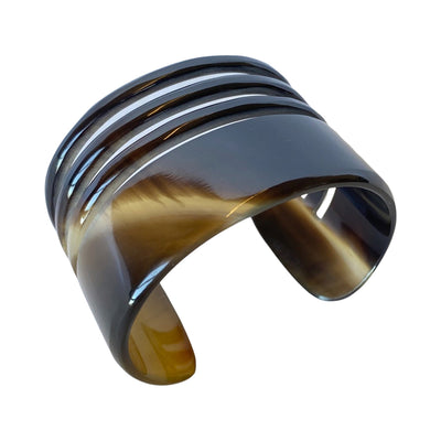CTB192 Honey Horn Cuff With Cut Lines