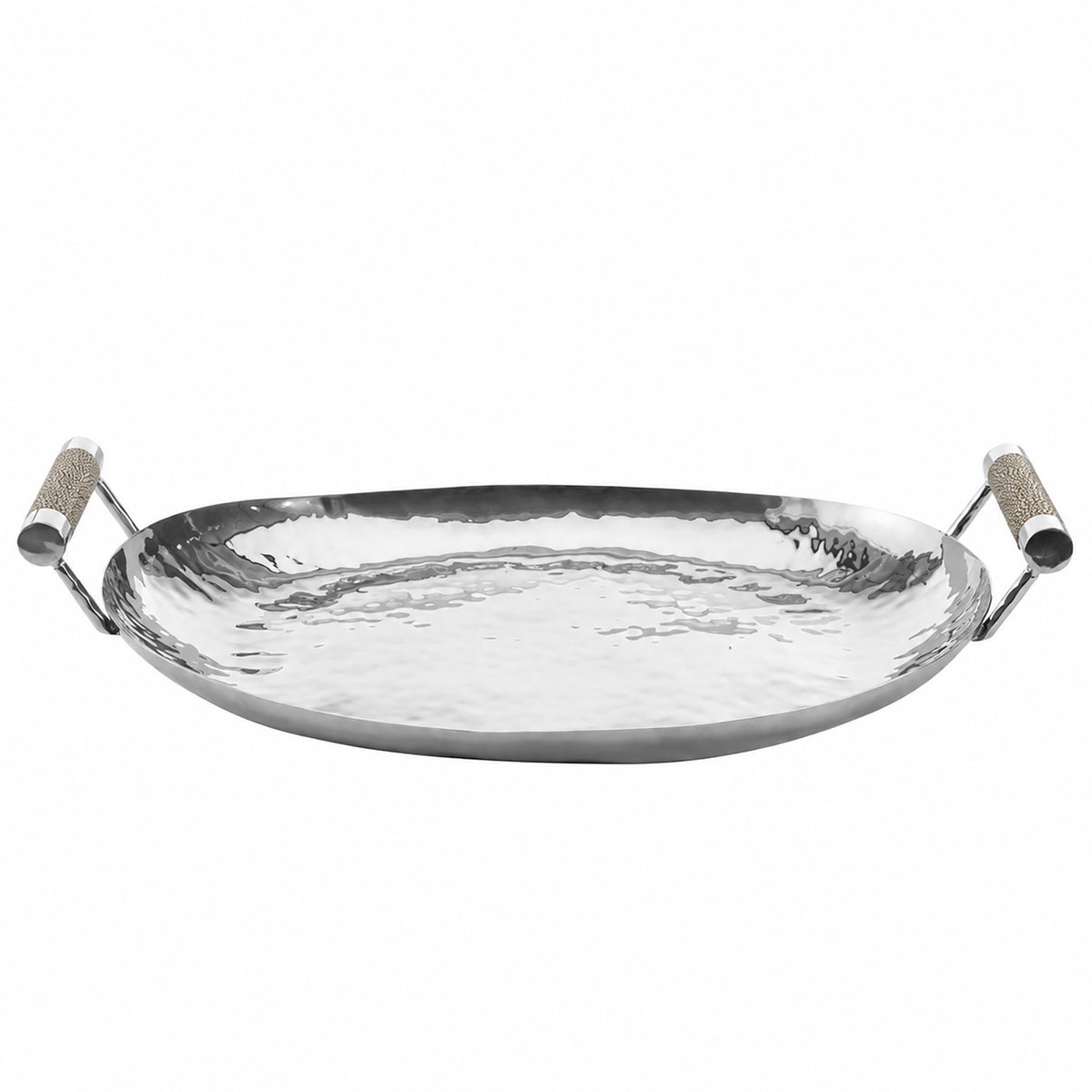 18 Hand Forged SS Oval Tray Shagreen