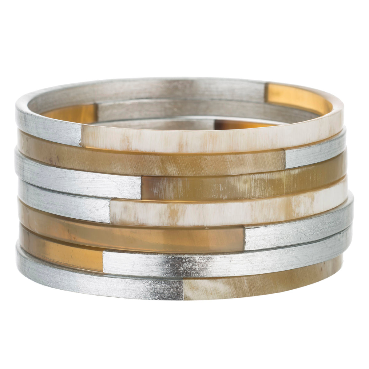CTB116 Natural Horn Bangle Set With Lacquer