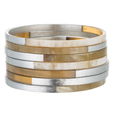 CTB116 Natural Horn Bangle Set With Lacquer