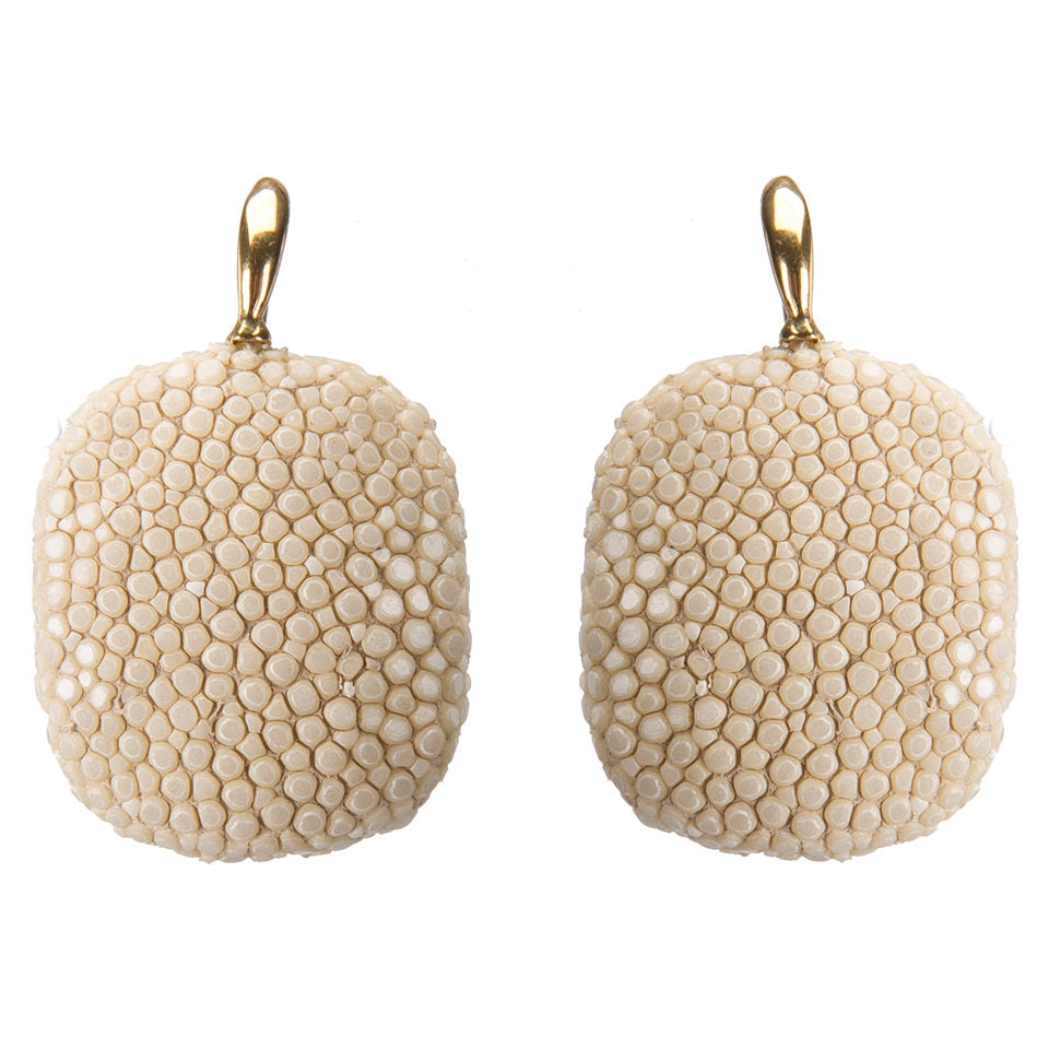 Shagreen Drop on Gold Wire
