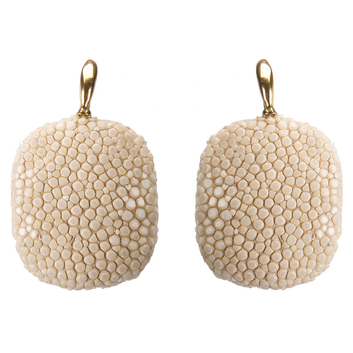 Shagreen Drop on Gold Wire