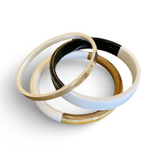 CTB198W Natural Horn Bangle Set  With Lacquer