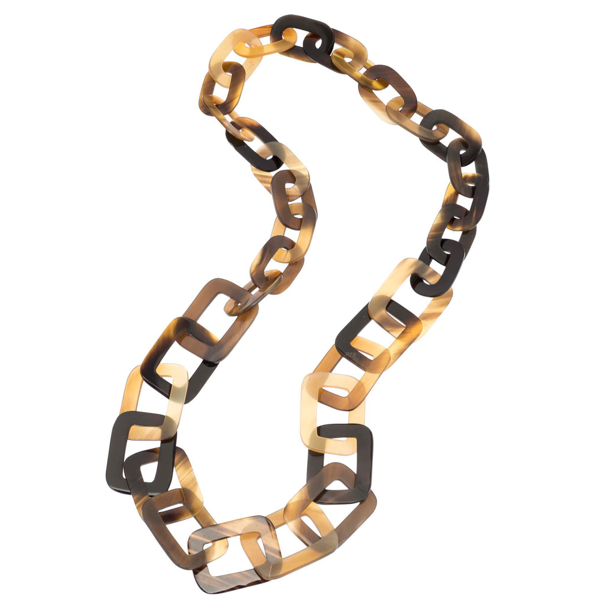 CTN100 Honey Horn Square Link Necklace