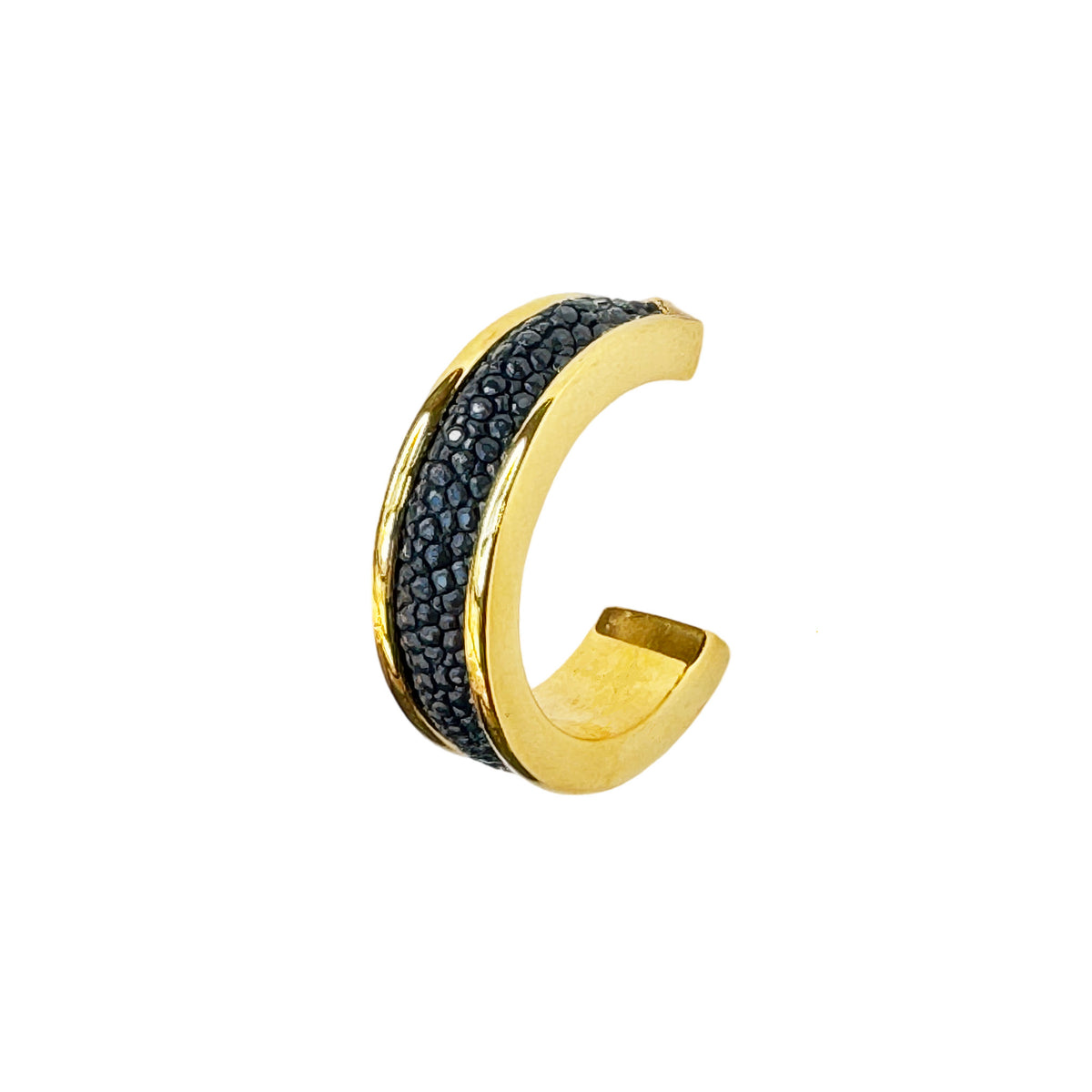 LUNA Gold Plated Earring Shagreen Inlay