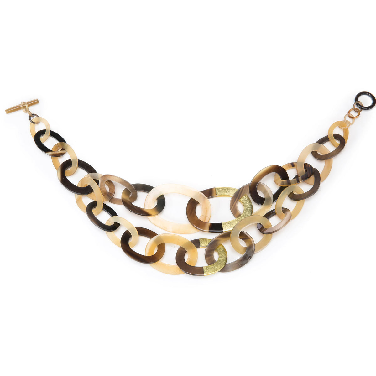 CTN121 Horn Link Necklace With Lacquer