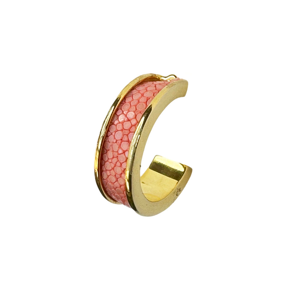 LUNA Gold Plated Earring Shagreen Inlay