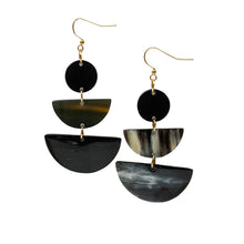 OSE19D Dark Horn Graduated Drop Earring on Wire