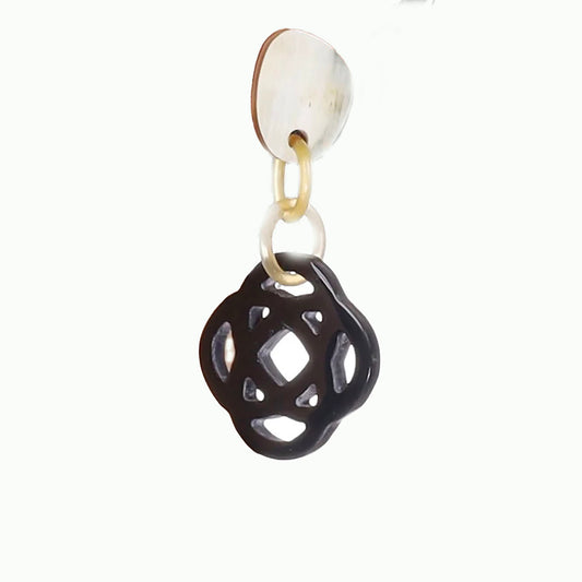 CTE132 Genuine Horn Light + Dark Earring On Post