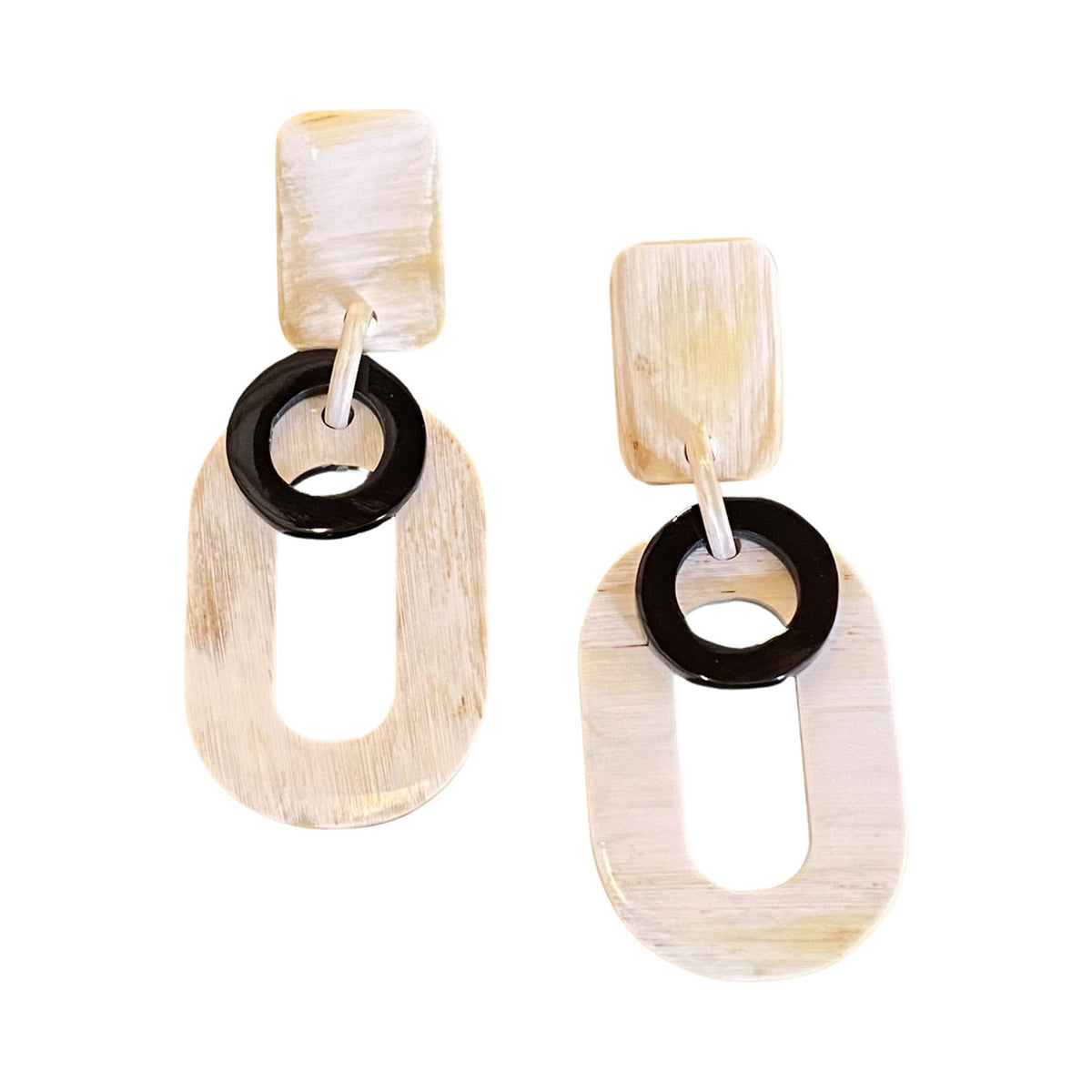 CTE118  Natural Horn Drop Earring On Post