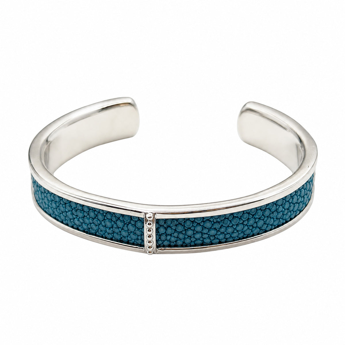 BREE Silver Shagreen Inlay Cuff