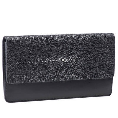 Maya Shagreen Fold Front Wallet Zip Back