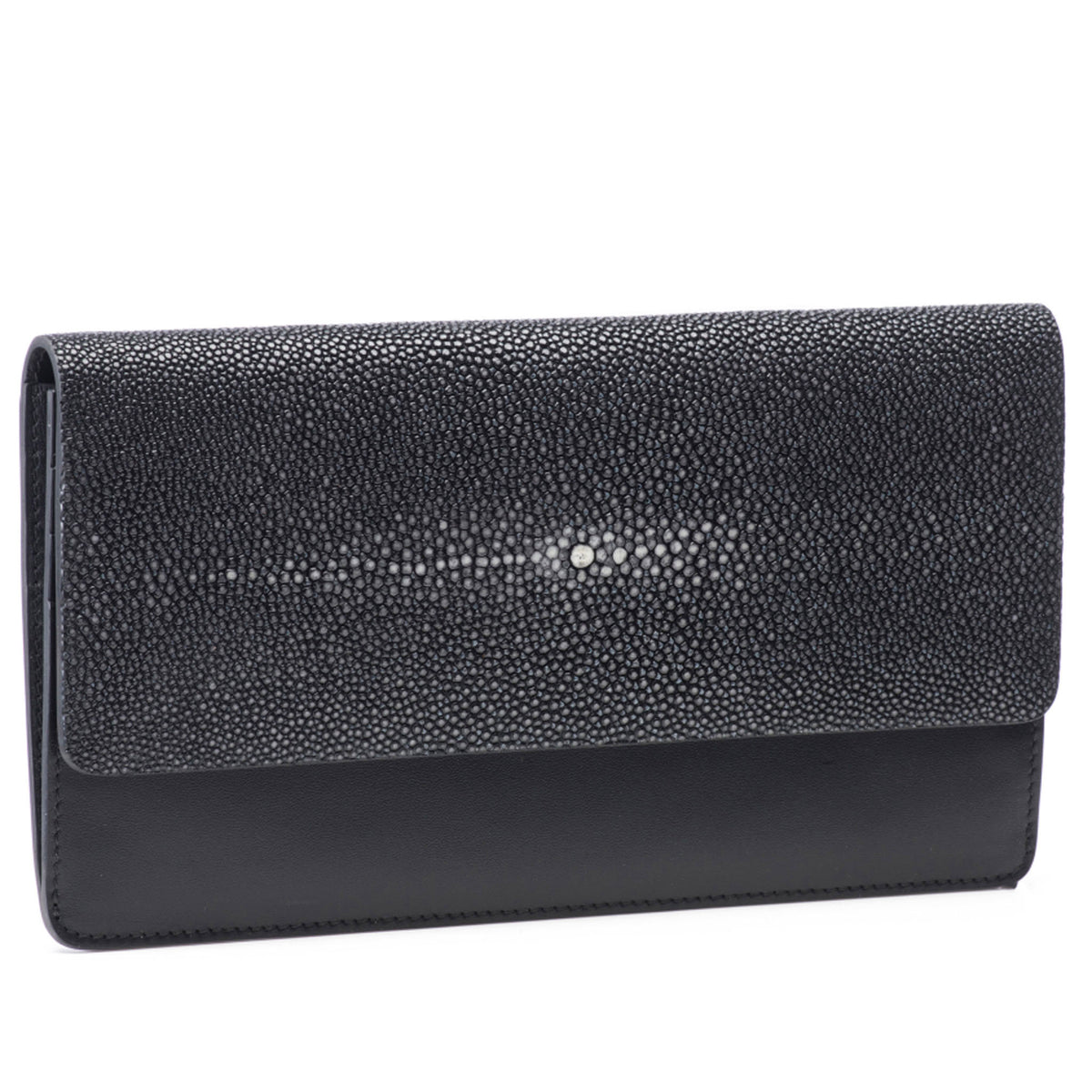 Maya Shagreen Fold Front Wallet Zip Back
