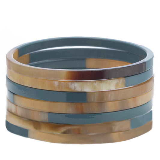 CTB101 Natural Horn Bangle Set With Lacquer