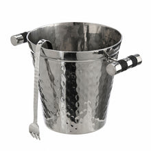 Hand Forged SS Ice Bucket Shagreen Inlay