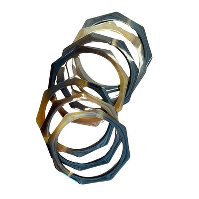 CTB197 Honey Horn Faceted Bangle Set