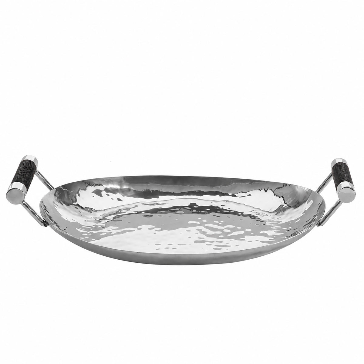 15 in Hand Forged SS Oval Tray Shagreen