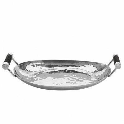 15 in Hand Forged SS Oval Tray Shagreen