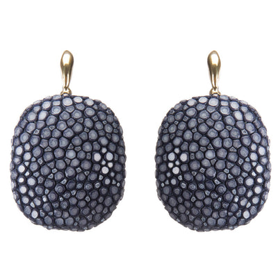 Shagreen Drop on Gold Wire
