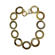 CTN148 Genuine Horn Necklace Circle Links Toggle