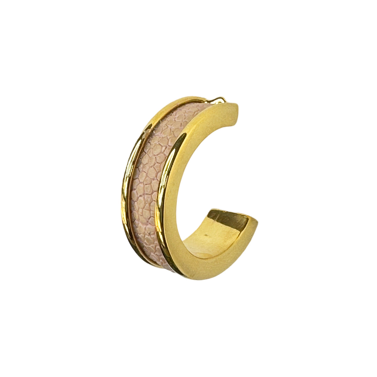 LUNA Gold Plated Earring Shagreen Inlay