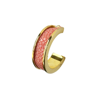 LUNA Gold Plated Earring Shagreen Inlay