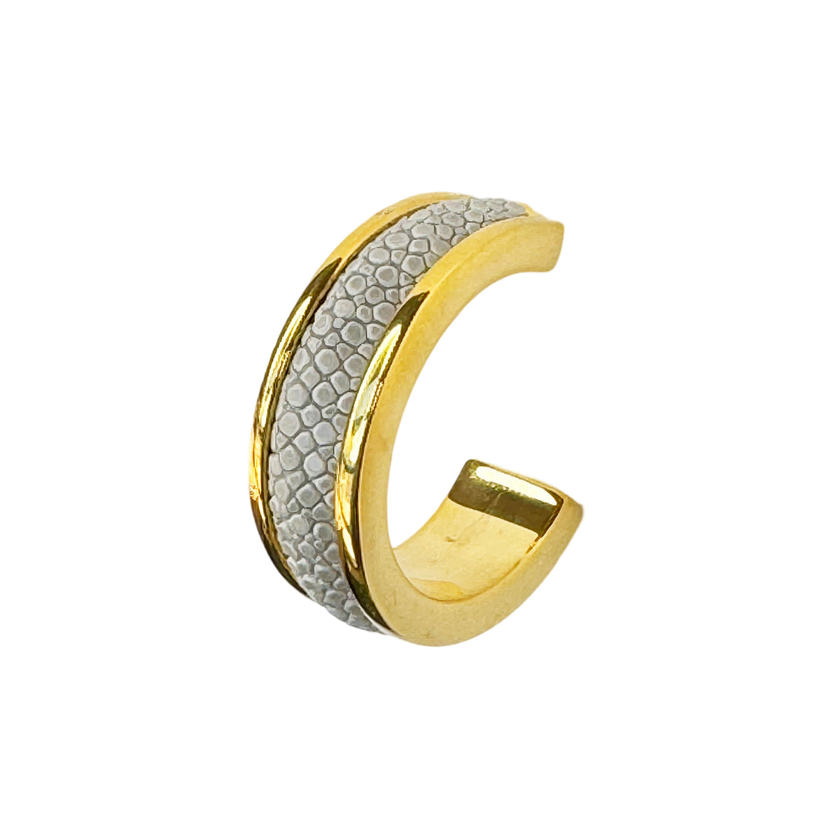 LUNA Gold Plated Earring Shagreen Inlay
