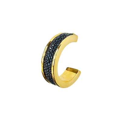 LUNA Gold Plated Earring Shagreen Inlay