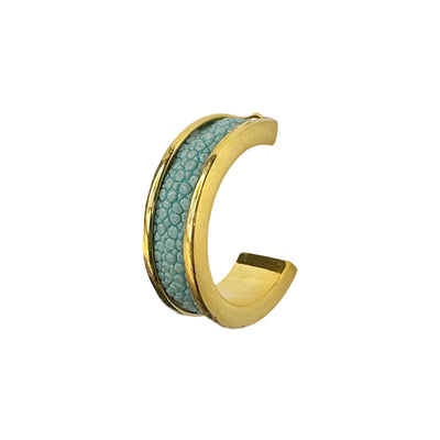 LUNA Gold Plated Earring Shagreen Inlay