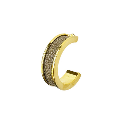 LUNA Gold Plated Earring Shagreen Inlay