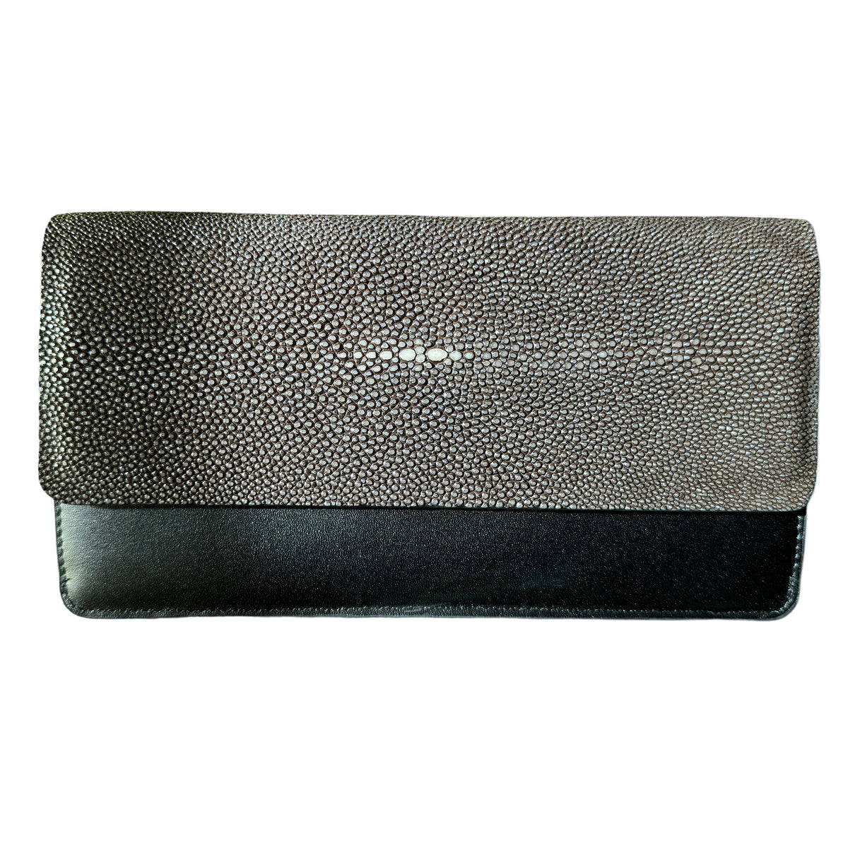 Maya Shagreen Fold Front Wallet Zip Back