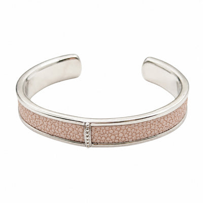 BREE Silver Shagreen Inlay Cuff