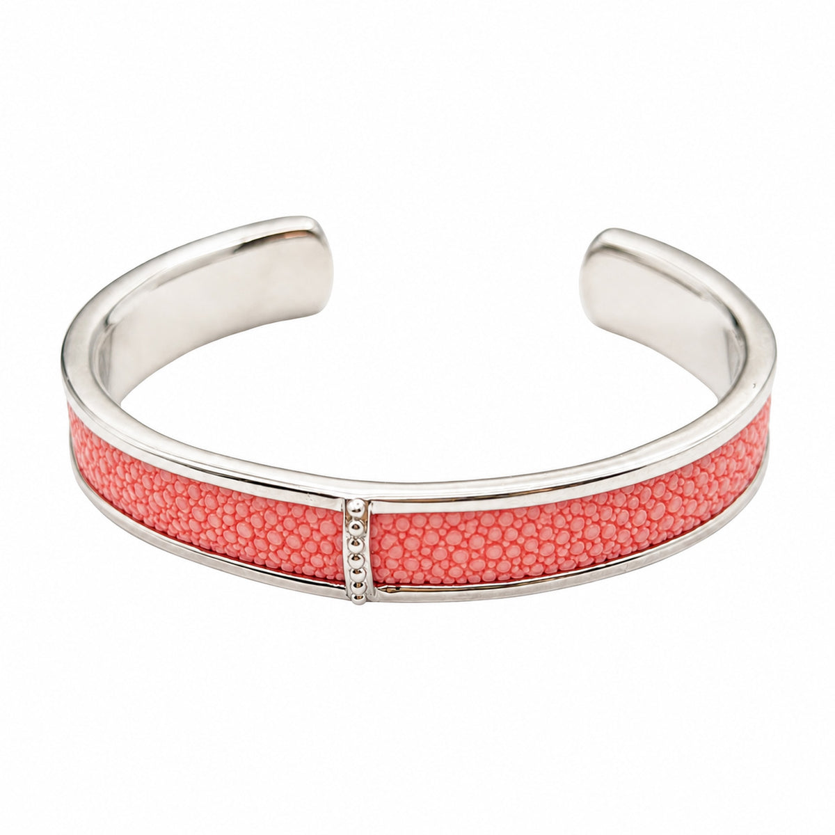 BREE Silver Shagreen Inlay Cuff