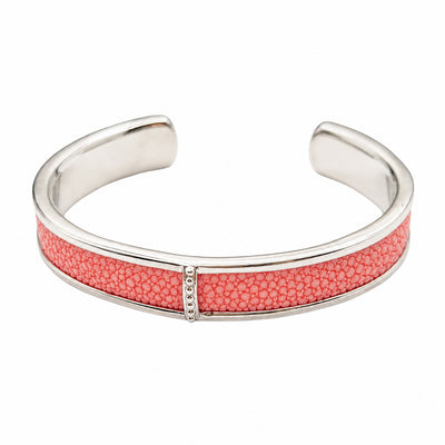 BREE Silver Shagreen Inlay Cuff