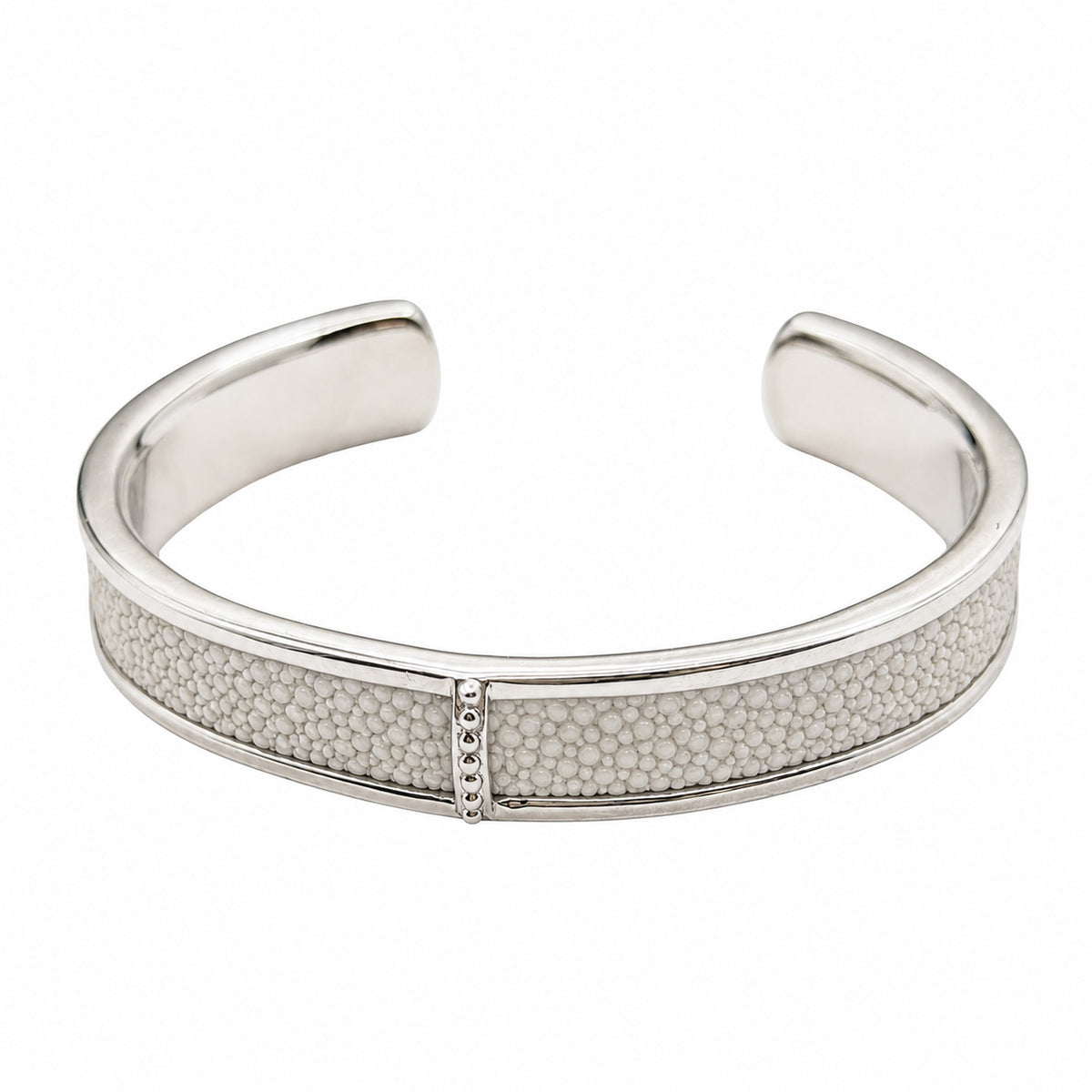 BREE Silver Shagreen Inlay Cuff