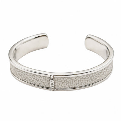 BREE Silver Shagreen Inlay Cuff