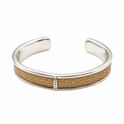 BREE Silver Shagreen Inlay Cuff