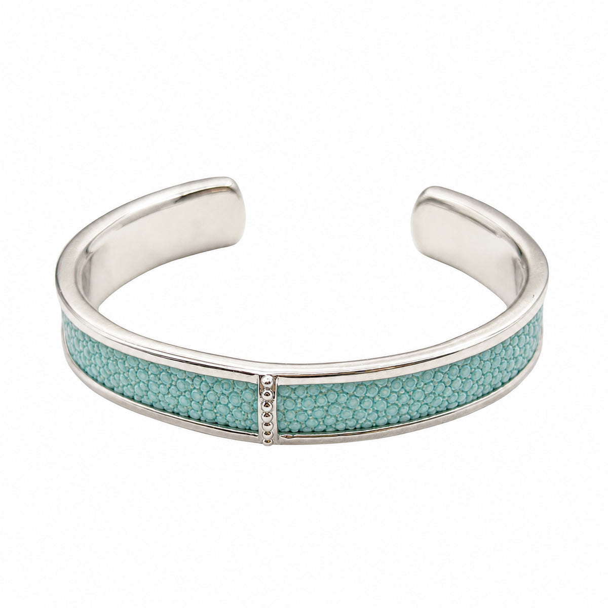 BREE Silver Shagreen Inlay Cuff