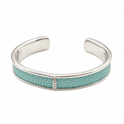 BREE Silver Shagreen Inlay Cuff