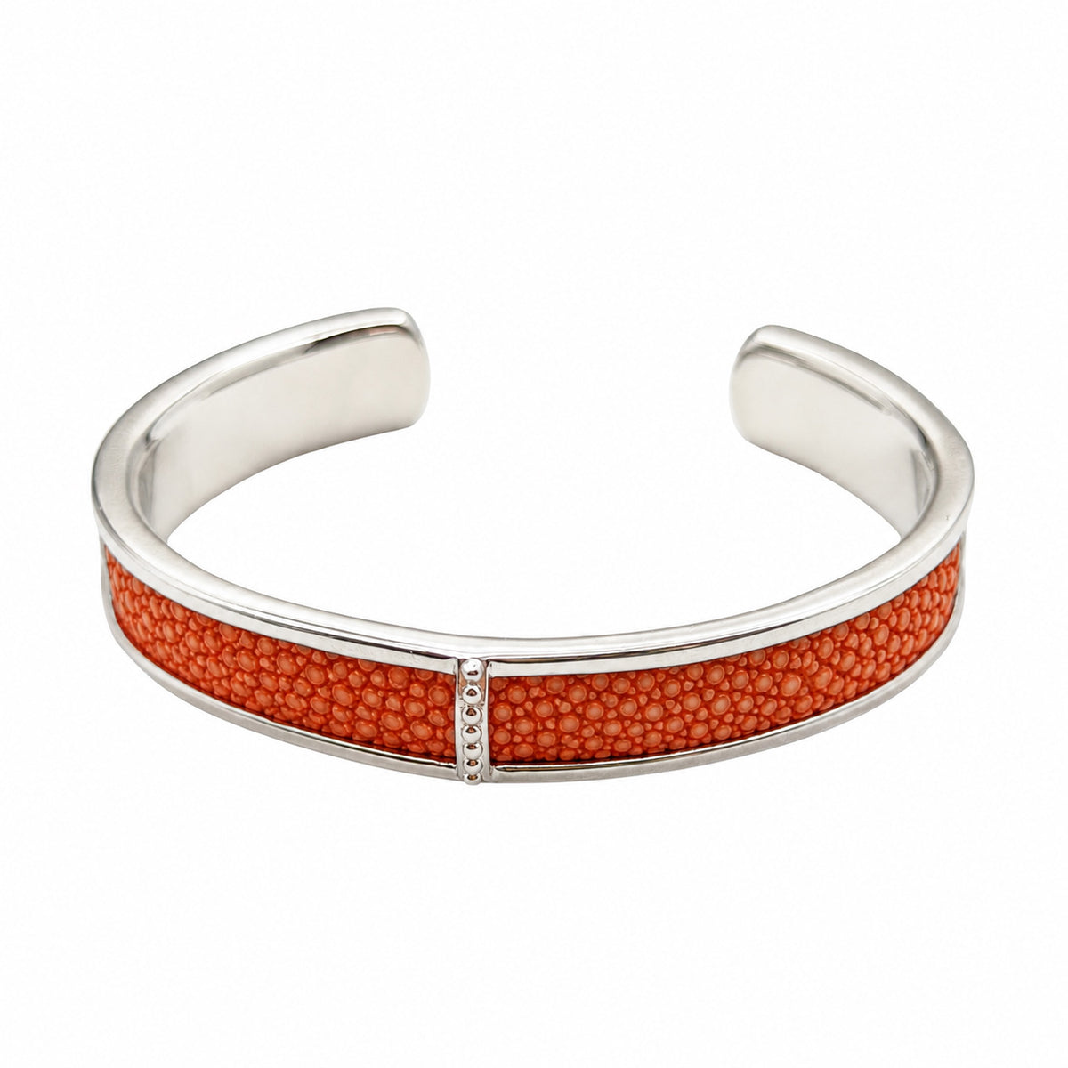 BREE Silver Shagreen Inlay Cuff