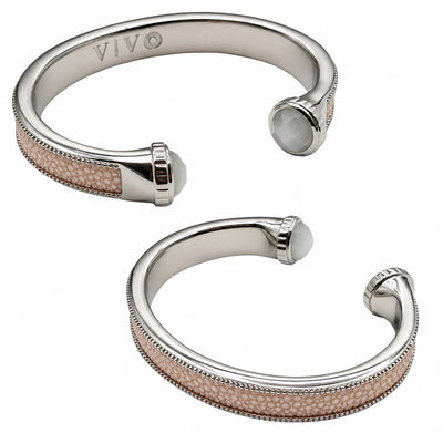 ARIEL Silver And Moonstone Shagreen Cuff