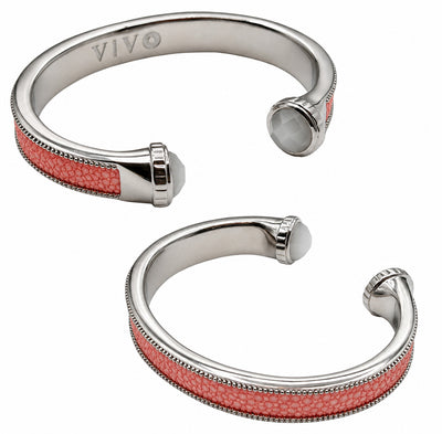 ARIEL Silver And Moonstone Shagreen Cuff