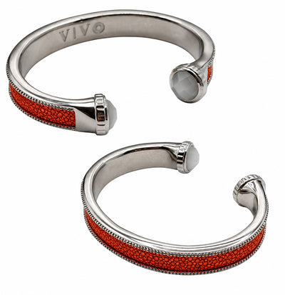 ARIEL Silver And Moonstone Shagreen Cuff