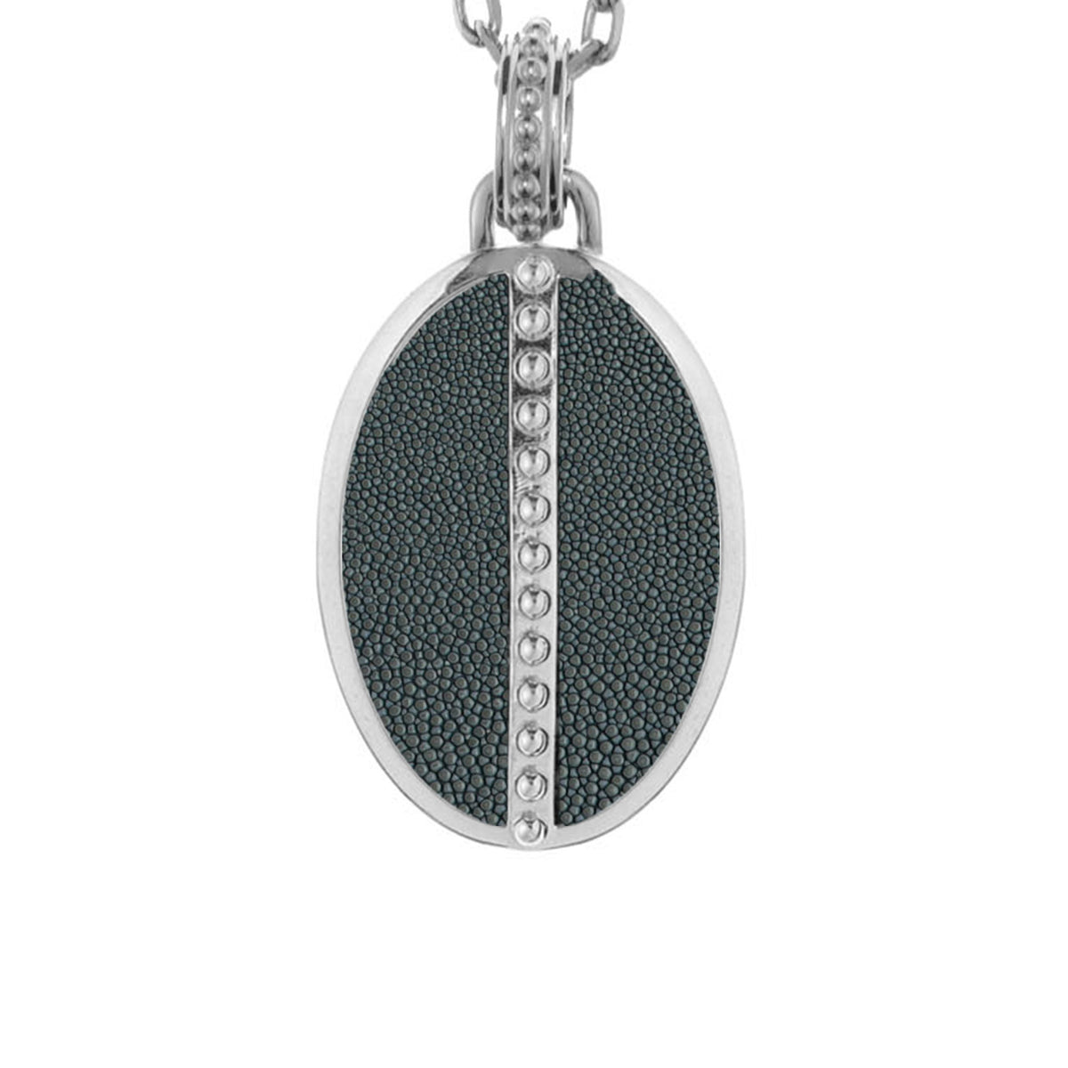 Ava White Gold Pendant  Shagreen
