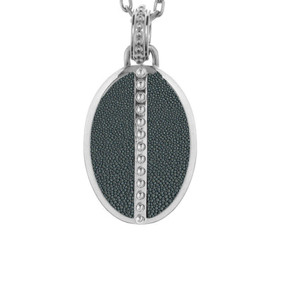 Ava White Gold Pendant  Shagreen