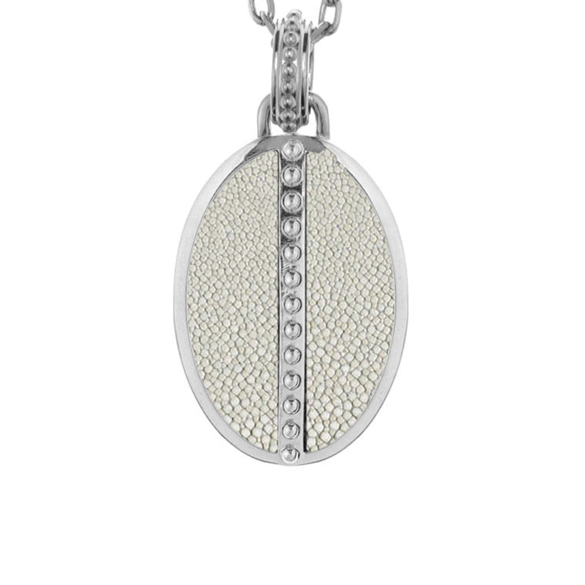 Ava White Gold Pendant  Shagreen